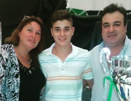 Gustavo Alvarez with his wife Mariana and son Julian Alvarez.
